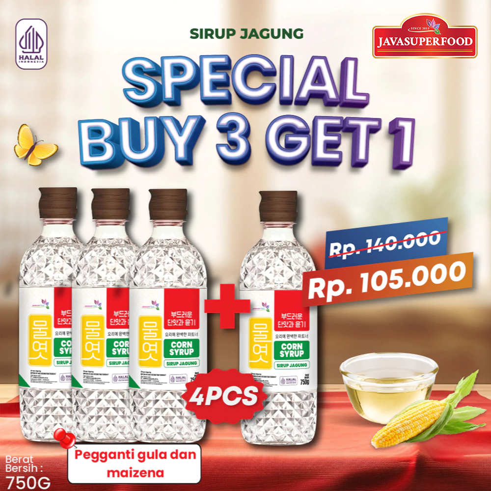 

[BELI 3 GRATIS 1] HALAL CORN SYRUP JAVA SUPER FOOD 750G / GULA KENTAL SIRUP JAGUNG / PEMANIS JAGUNG / MULYEOT