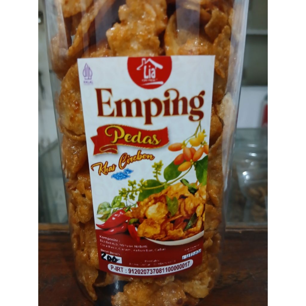emping khas cirebon rasa pedas manis.