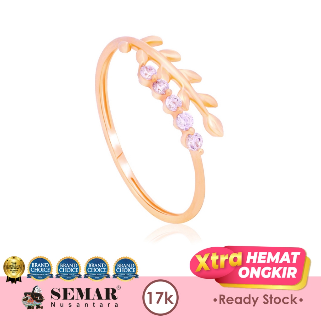 Cincin Emas Jeslyn Leaf Gold 17K Semar Nusantara