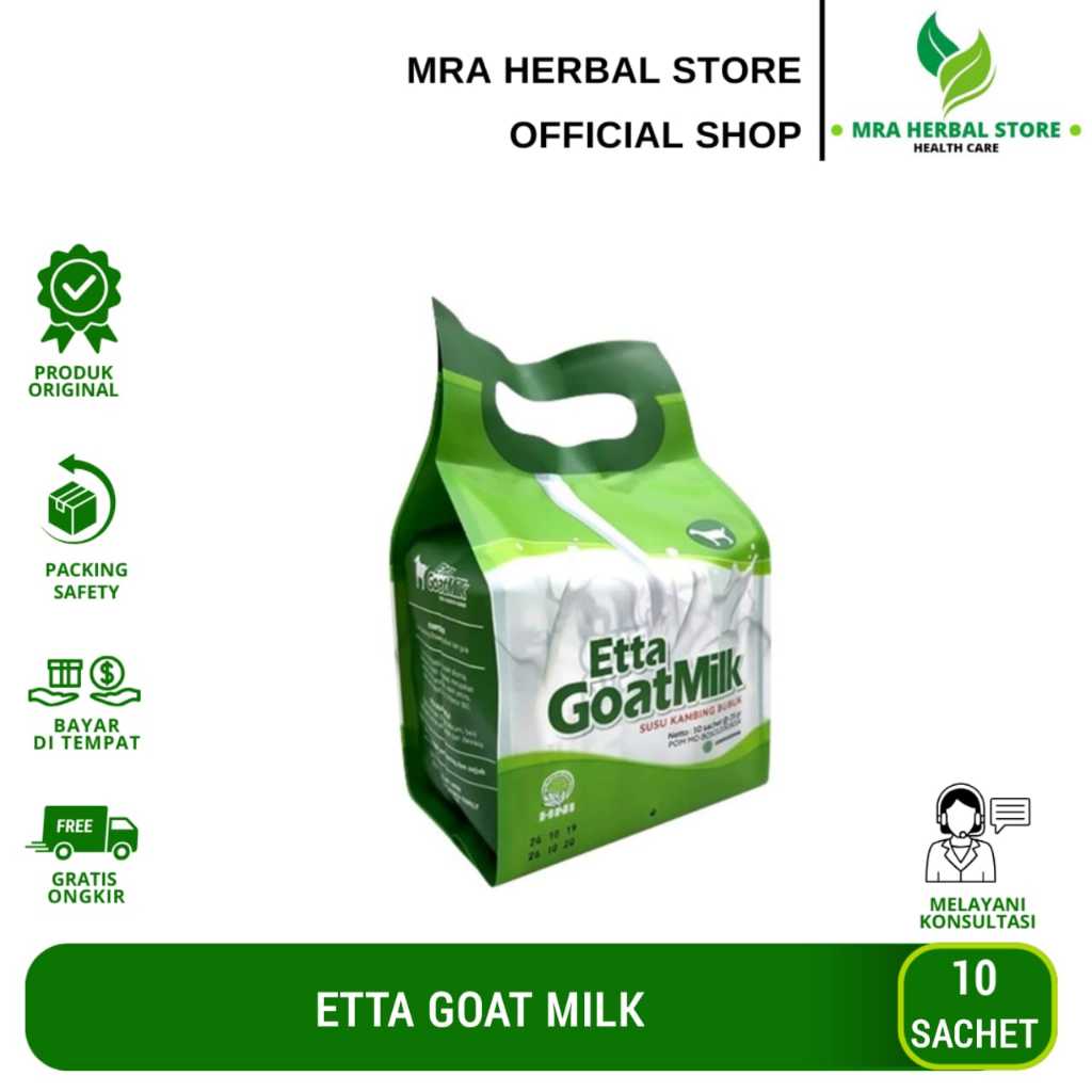 

Susu Kambing Etta Goat | EttaGoat Milk | EGM Susu Kambing Etawa Per Pouch Isi 10 Sachet