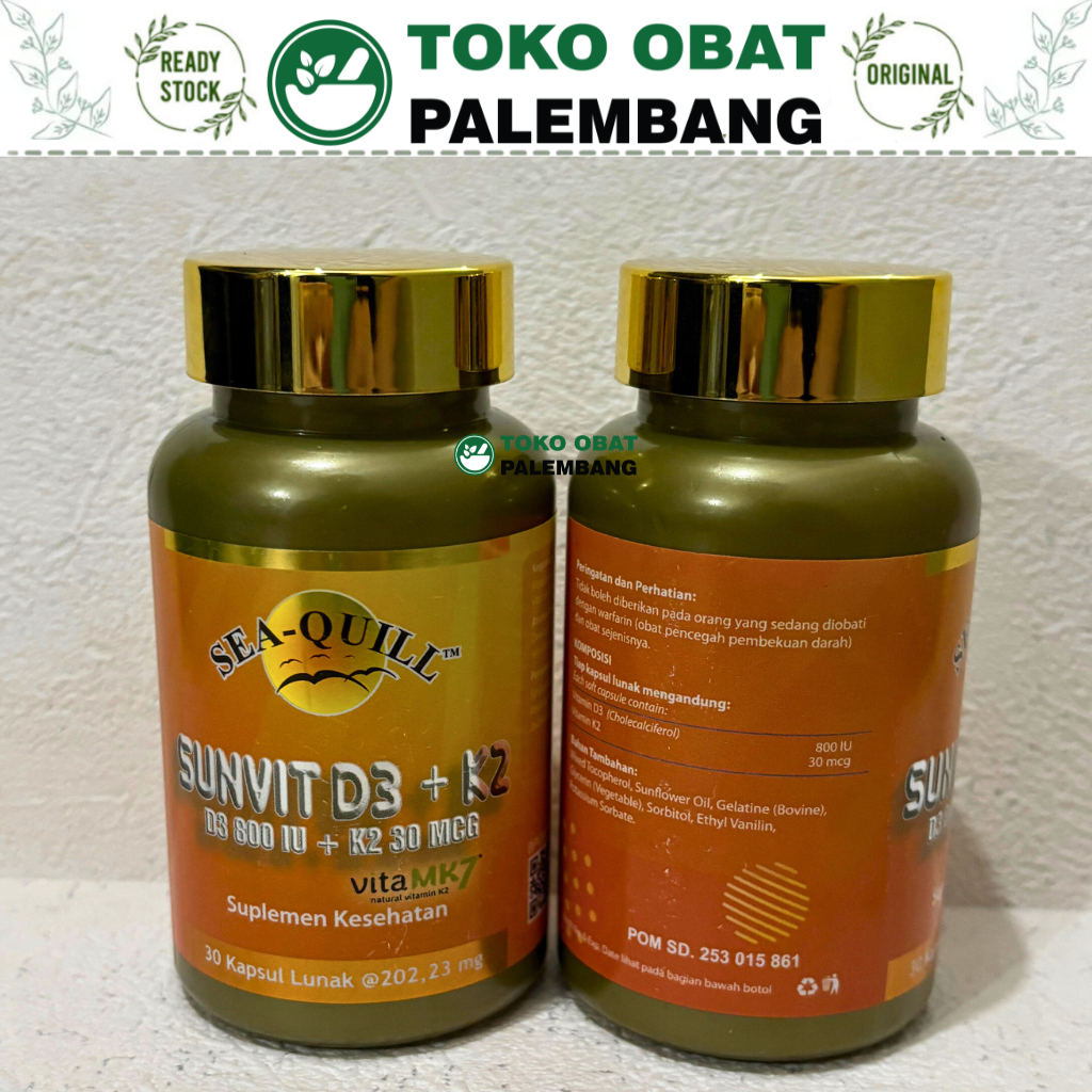 SEA QUILL SUNVIT D3 + K2 VITAMK7 30 KAPSUL LUNAK SEA-QUILL VITAMIN D3K2 D3+K2 VITA MK7