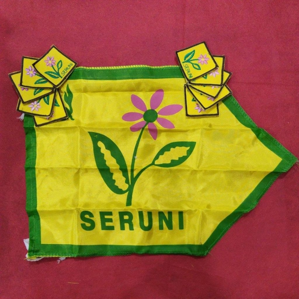 Bet Regu SERUNI  -  Bet Tanda Regu Bunga Seruni Bordir - Badge Regu Pramuka