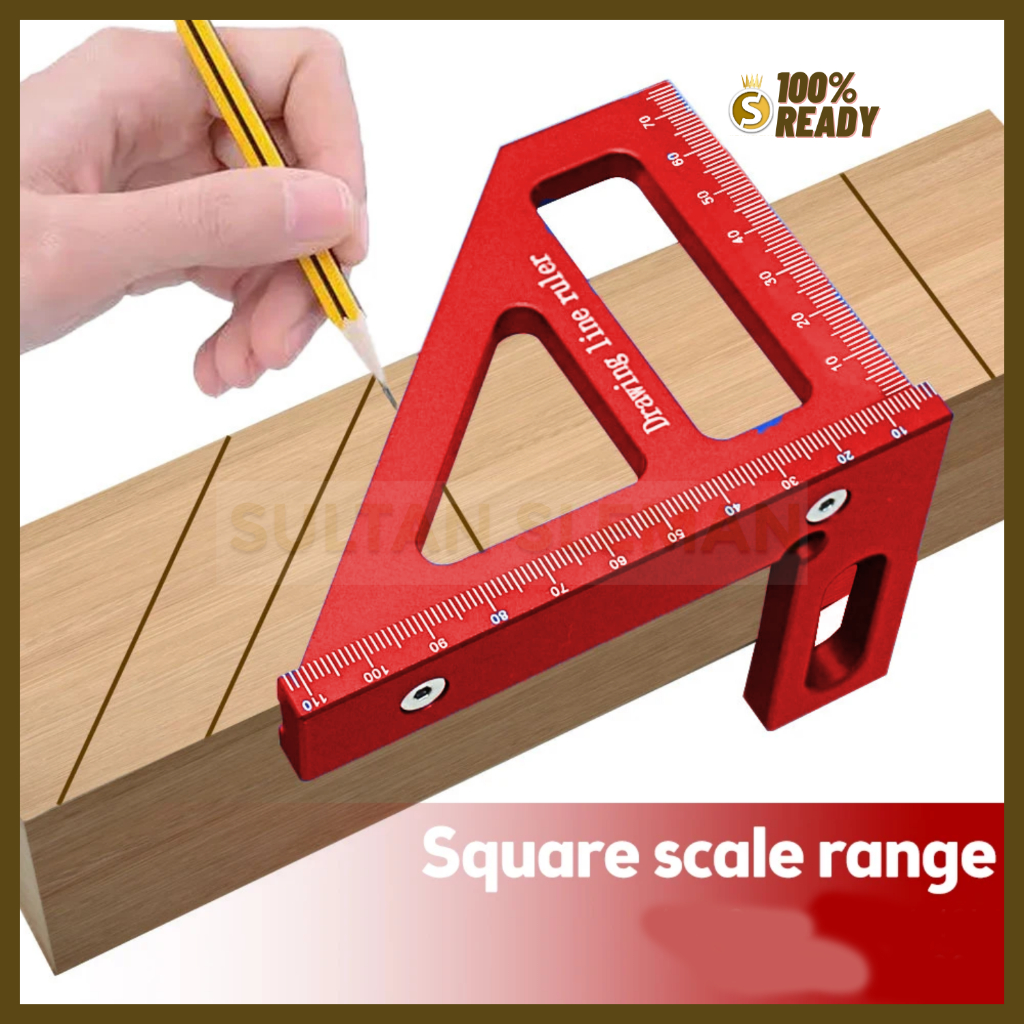

Penggaris Kayu Sudut / Penggaris Siku Multifungsi / Siku Multi-Angle Woodworking Ruler