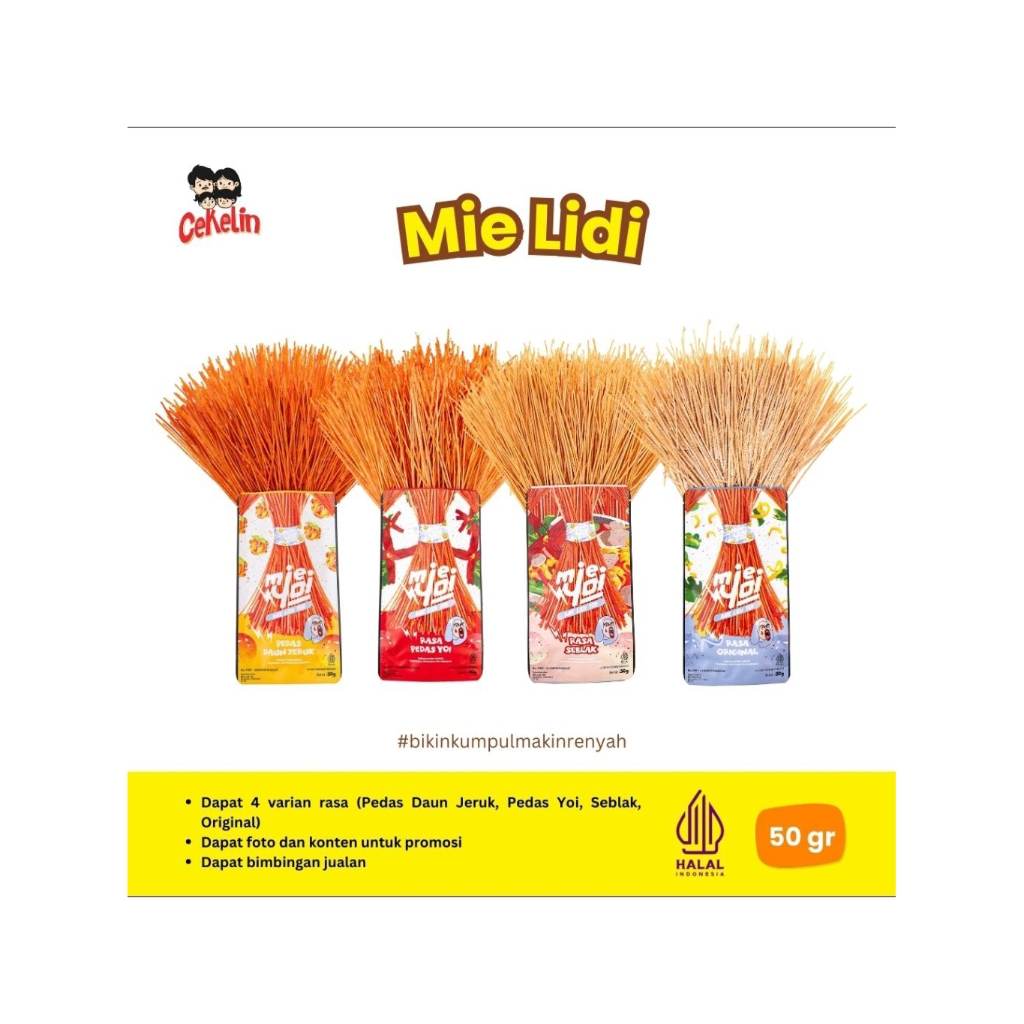 

Cekelin Cemilan Mie Lidi Isi 50 gram