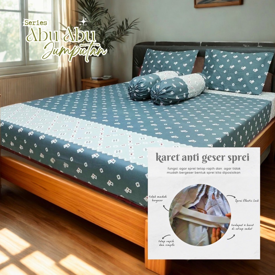 Sprei 160x200 Tinggi 30 Motif Batik Jumputan Solo Jogja Set Sarung Bantal Guling