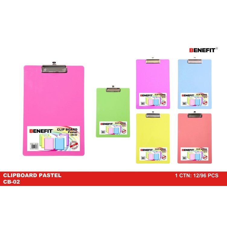 

TBMO Papan Dada / Clip Board BENEFIT Ukuran Folio CB-02 / Clip Board Plastik