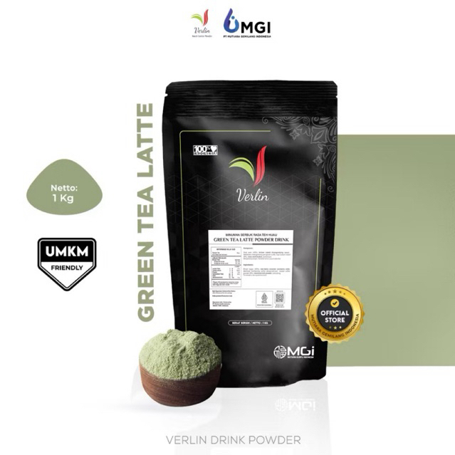 

Verlin Powder GREEN TEA LATTE PLAIN 1kg / Bubuk Minuman rasa Green tea latte BEST SELLER