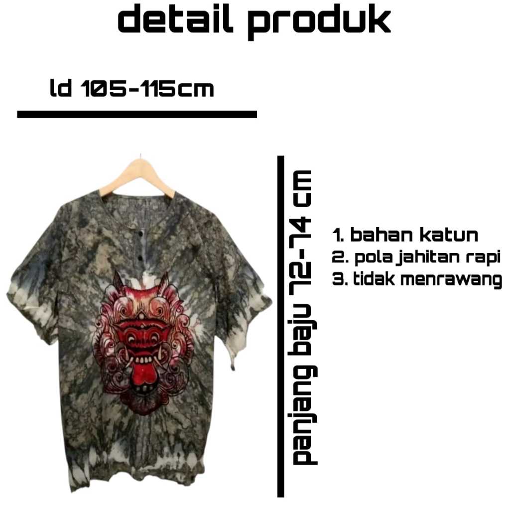 Baju Barong Bali Pria Wanita Bahan Katun Kaos Bali Atasan Bali Baju Pantai Pria