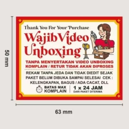 

Stiker Wajib Vidio Unboxing Cutting sesuai ukuran