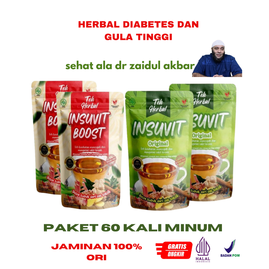 

Teh insuvit | herbal diabetes original | isi 60 teh ( promo diskon) kencing manis, obat herbal