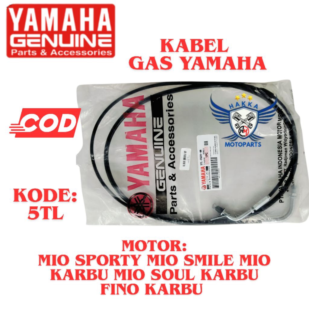KABEL GAS 5TL ASLI YAMAHA MIO SPORTY,MIO SMILE,MIO SOUL KARBU,FINO KARBU