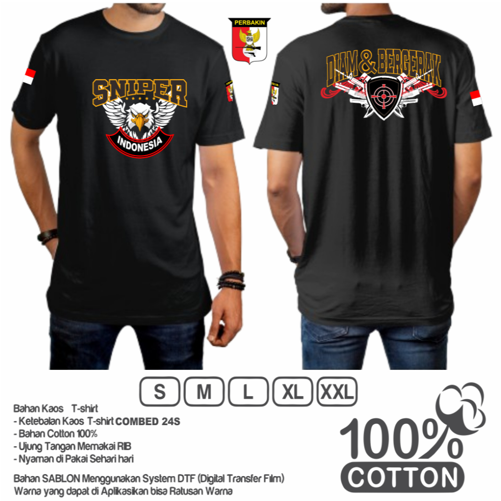 kaos sniper terbaru lengan pendek/perbakin/penembak