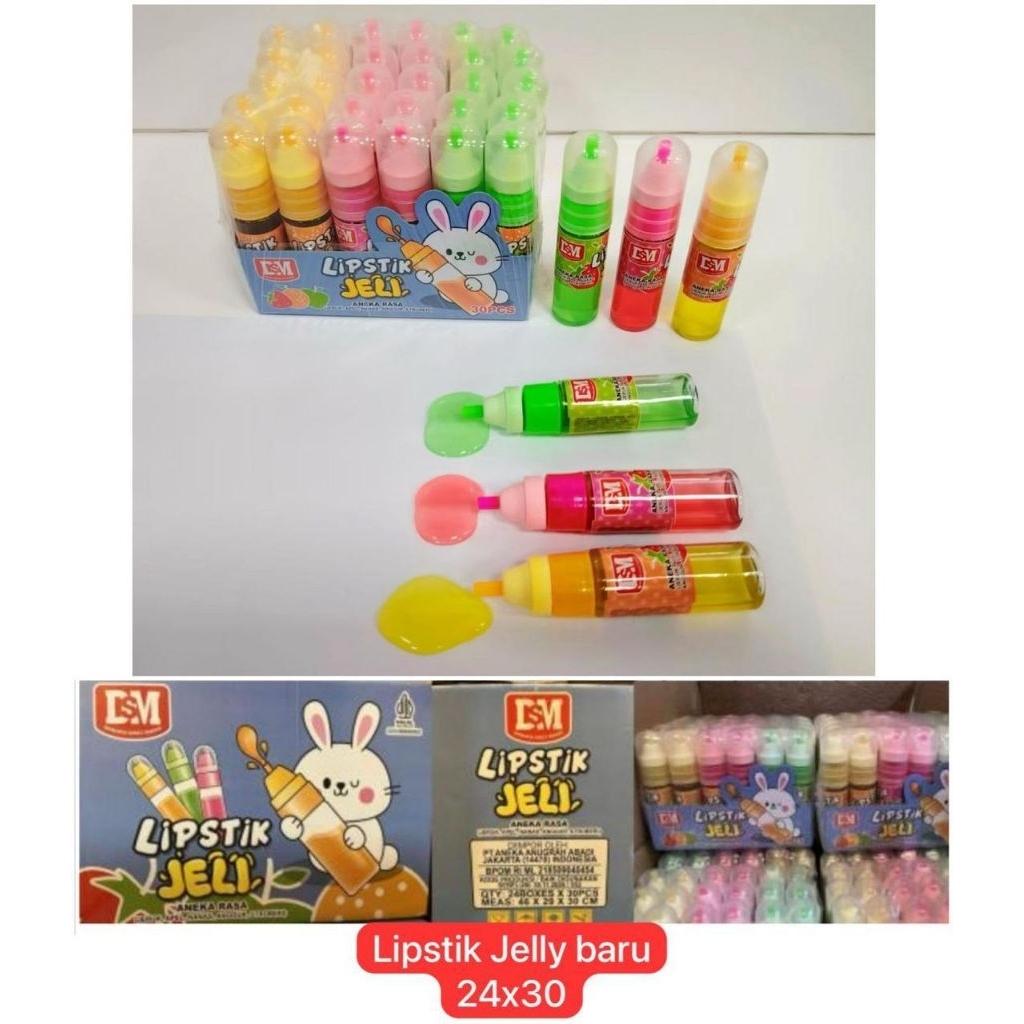 

Permen Cemilan Snack Lipstik Jelly Jeli Kelinci Mainan Anak Murah (isi 30 pcs)