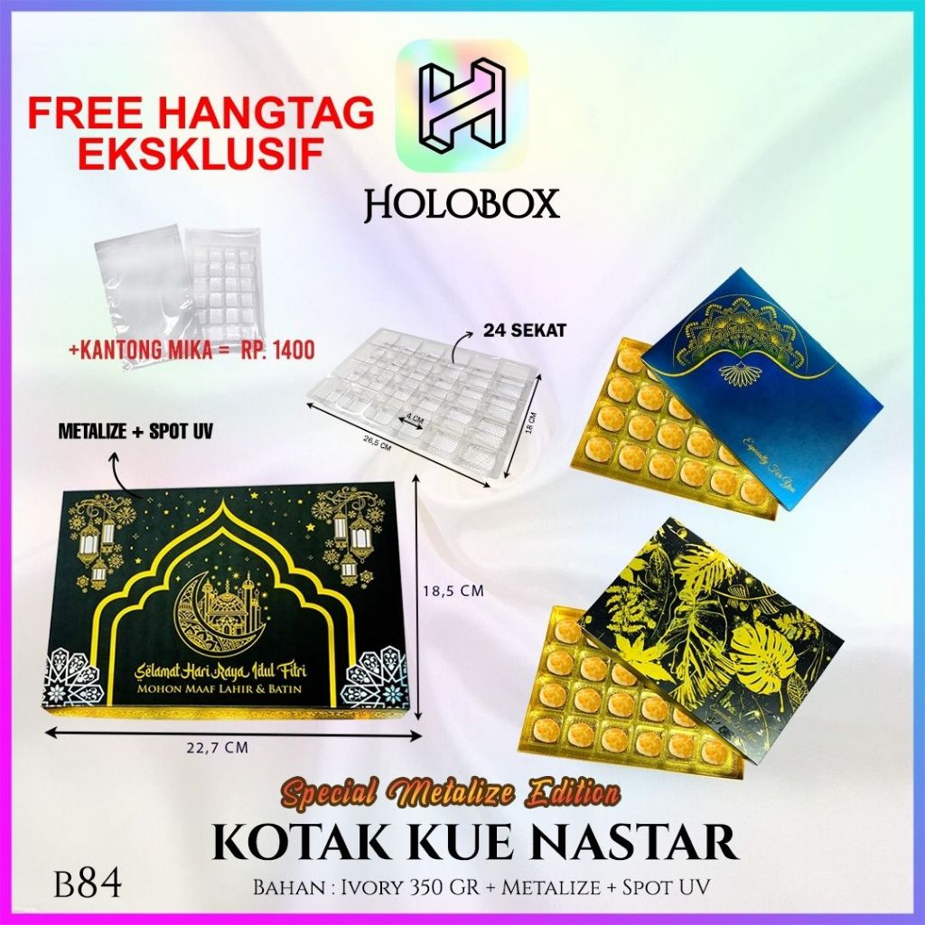 

Box Coklat Kotak Kue Nastar Mika Sekat Packaging Lebaran Murah - B84