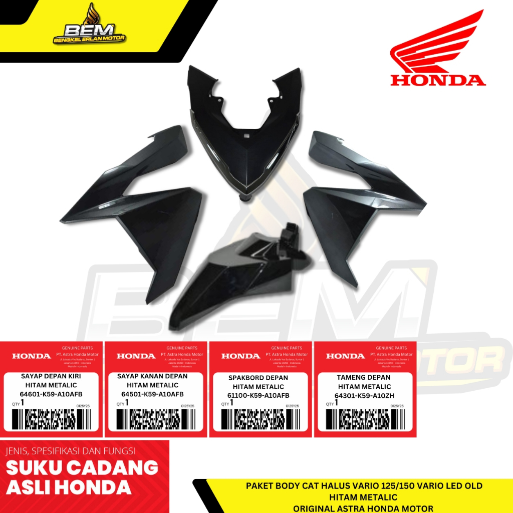 Paket Body Cat Halus Vario 125 150 Vario Led Old K59 Hitam Metalic Hitam Doff Coklat Putih Metalic O