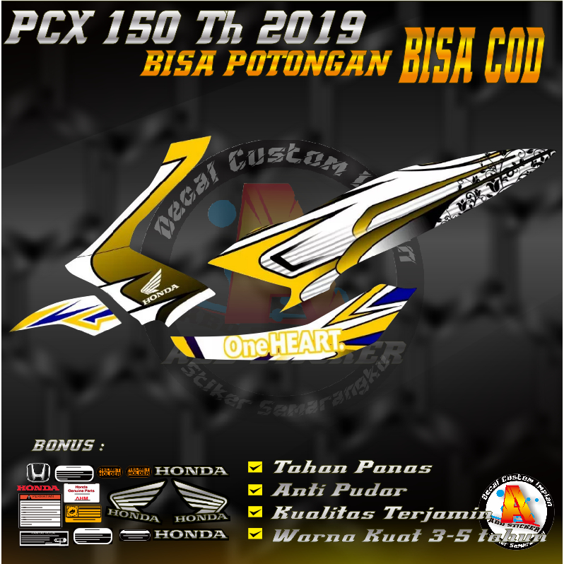 Stiker Decal Motor Honda PCX 150 - Decal Stiker PCX 150 Tahun 2019 |KODE A066