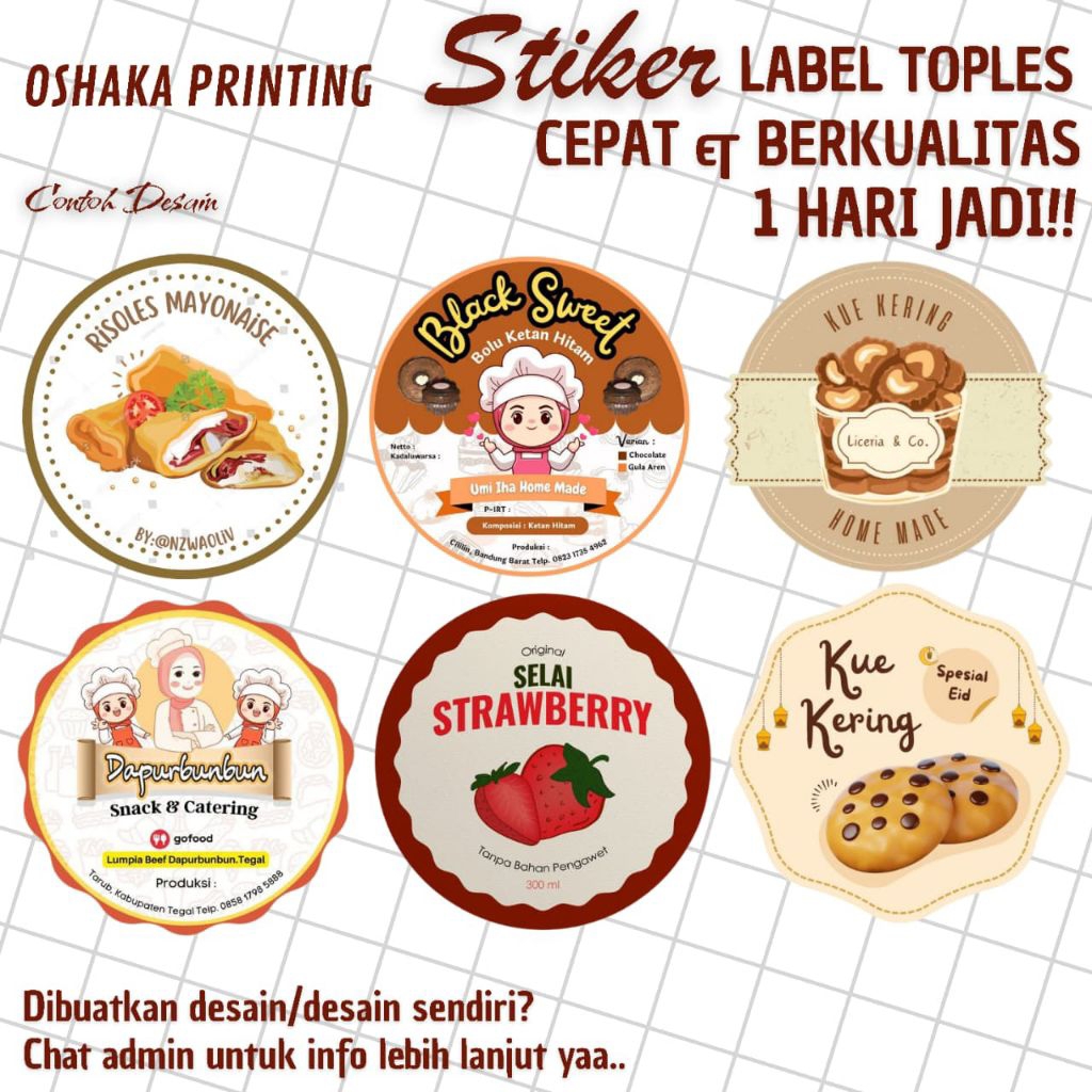 

Stiker Vinly Label makanan & minuman lembara ukuran A3 waterproof