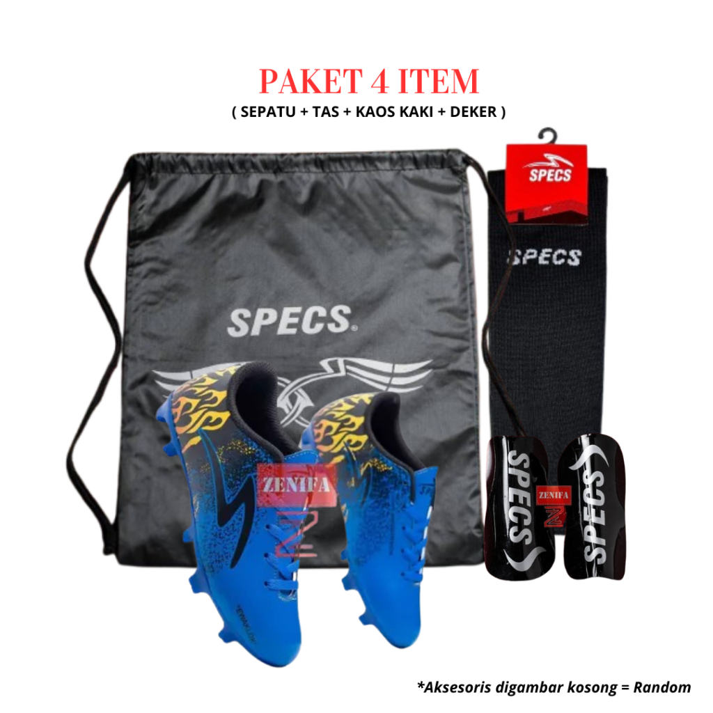 Sepatu Bola Anak Anak Specs Ewaklok ukuran 33 34 35 36 37 38 Sepatu bola anak Paket Komplit 4 item