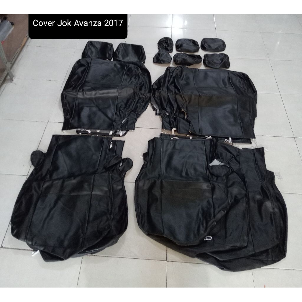 cover jok mobil Avanza 2017 hitam full set / sarung jok mobil Avanza 2017 hitam