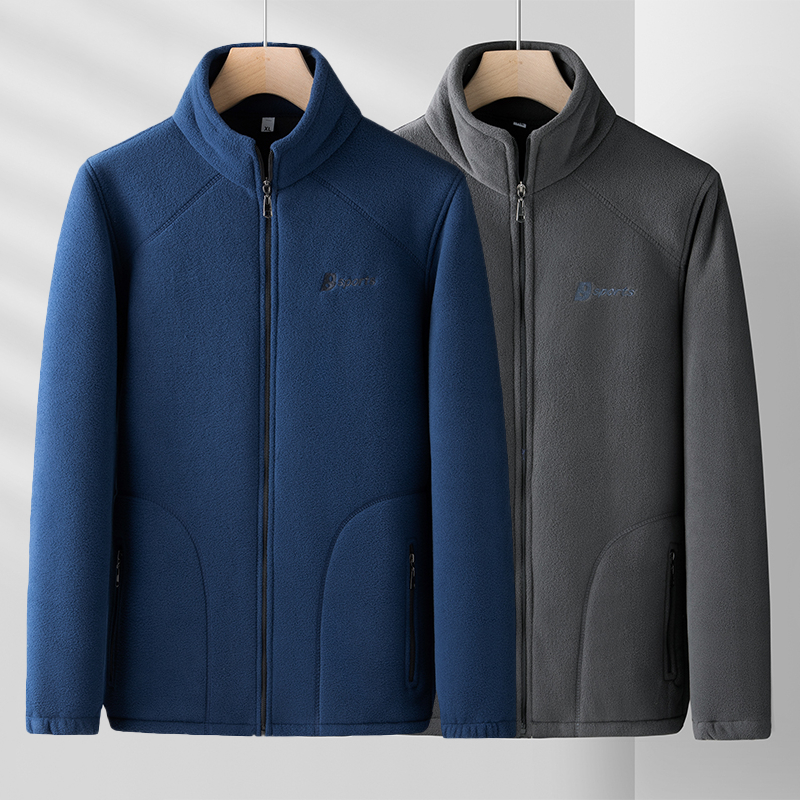 Jaket Pria Leher Berdiri Lengan Panjang Casual Korean Style Tebal Corduroy Zipper Jaket Outer