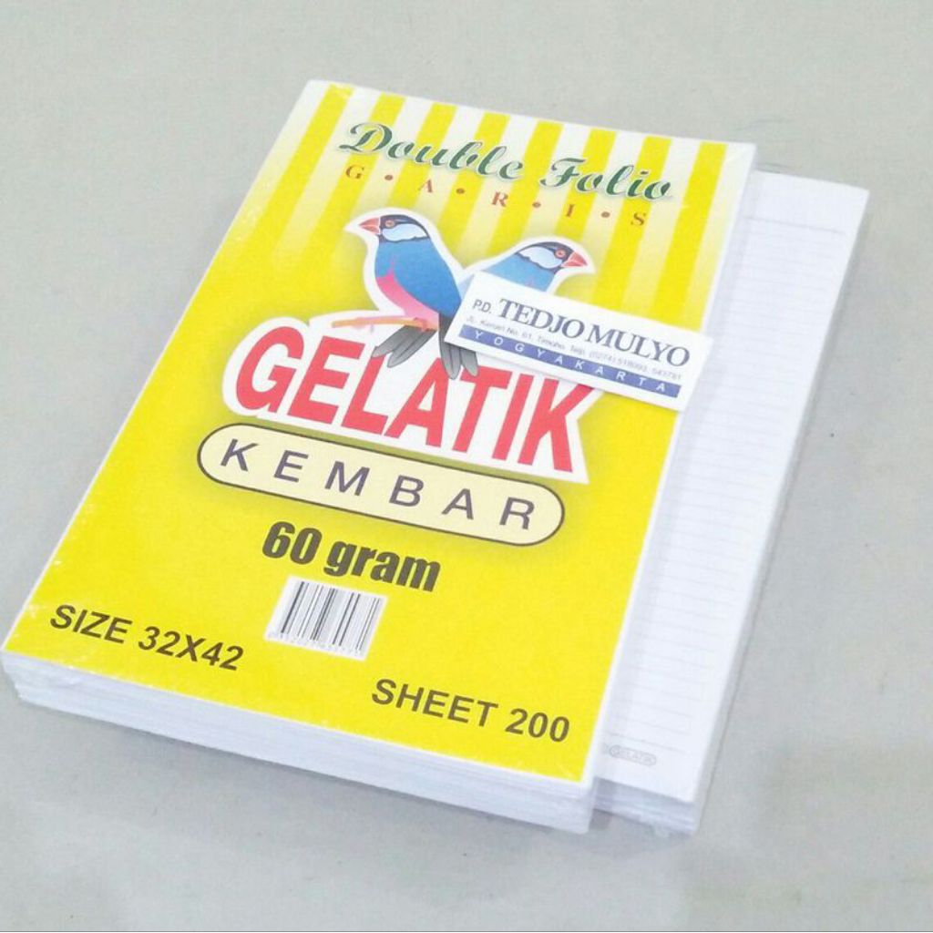 

Kertas Folio Garis Gelatik Kembar 1Pack - 200 Sheet