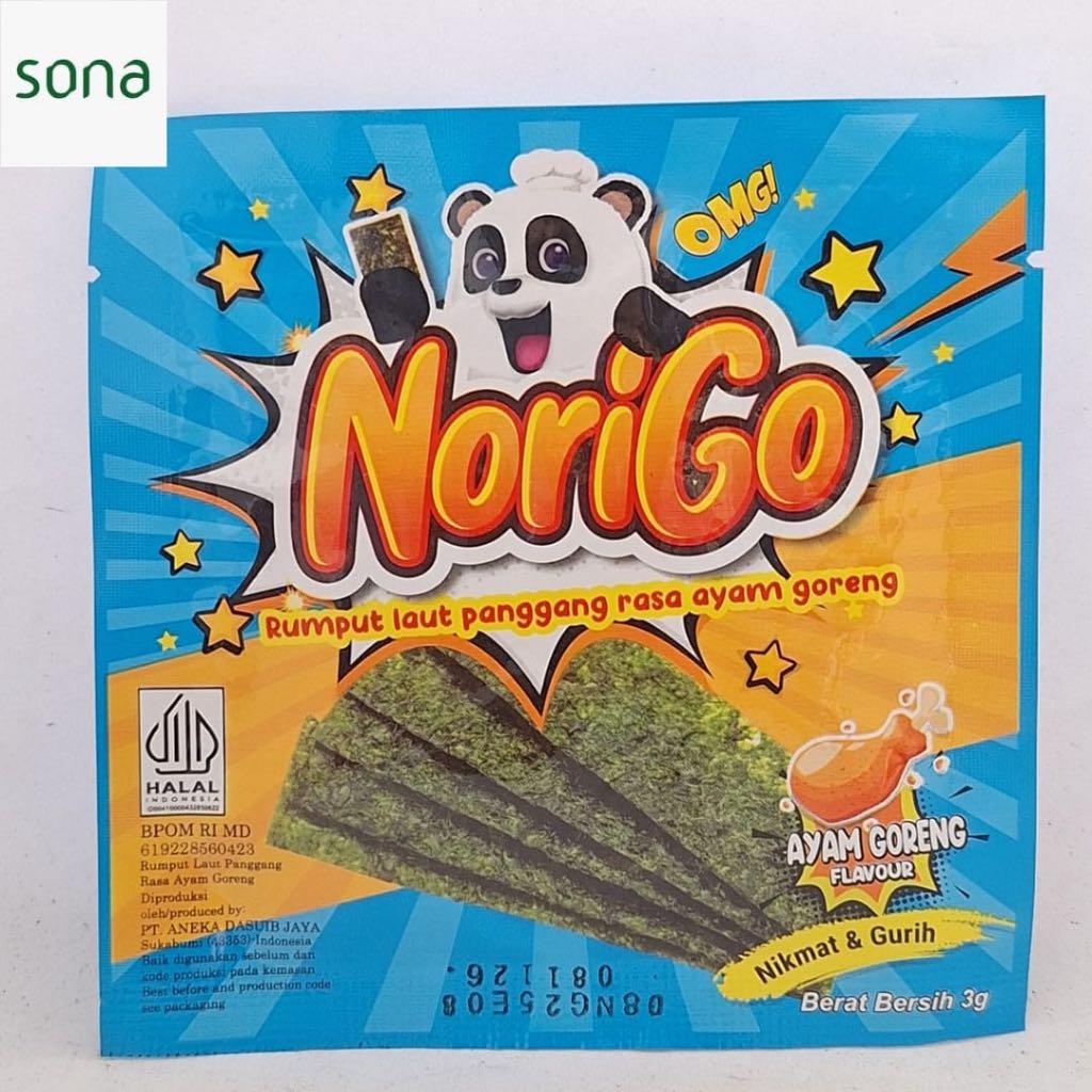 

Rumput Laut Panggang Rasa ayam goreng 3gr - NoriGo