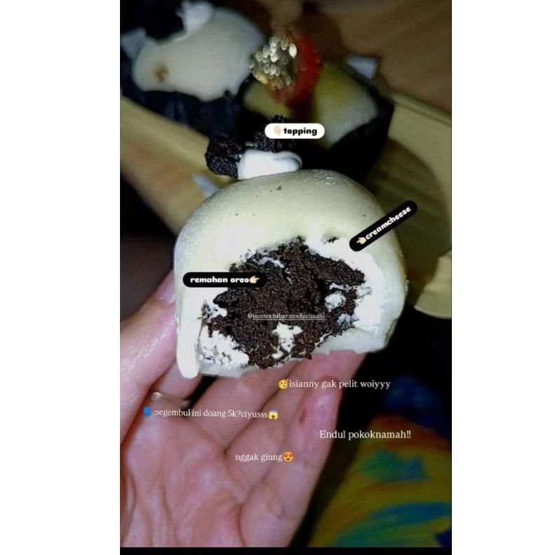 

Momochibar - Daifuku Cookies n Cream 5 pcs | Mochi Viral | Mochi Cookiea | Mochi Daifuku | Daifuku Mochi