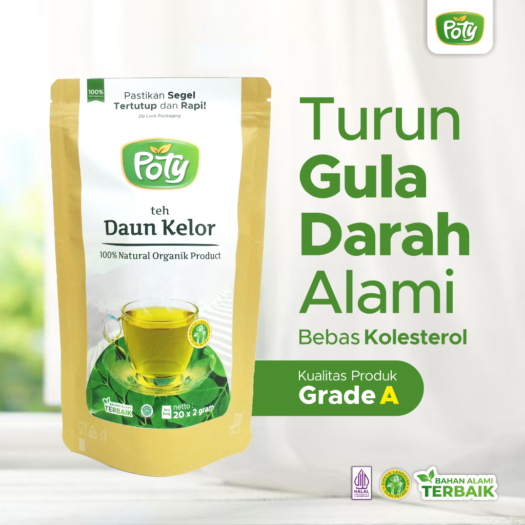 

Teh Daun Kelor 100% Premium Ampuh Turunkan Kolesterol Asam Urat Organik Poty