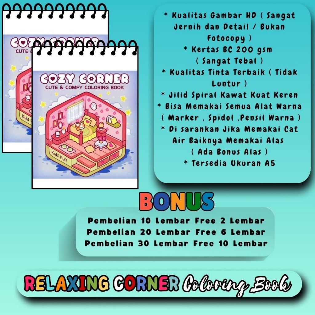 

COZY CORNER NEW Coloring Book Buku Mewarnai Tema Terbaru Kertas Tebal 200 gsm Gambar HD Jelas Jernih Untuk Anak SD Dewasa