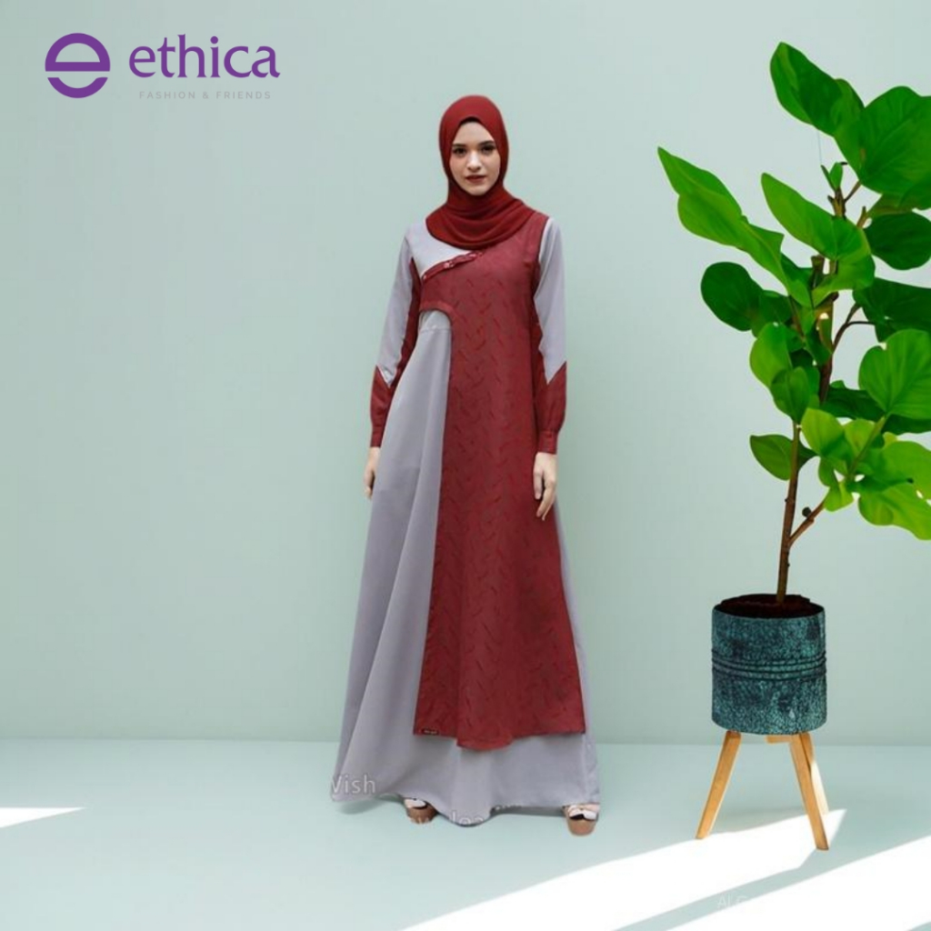 Serba Gamis Ethica Kagumi 169 Sangrila Ladiorza Elfa 163 Maroon Premium