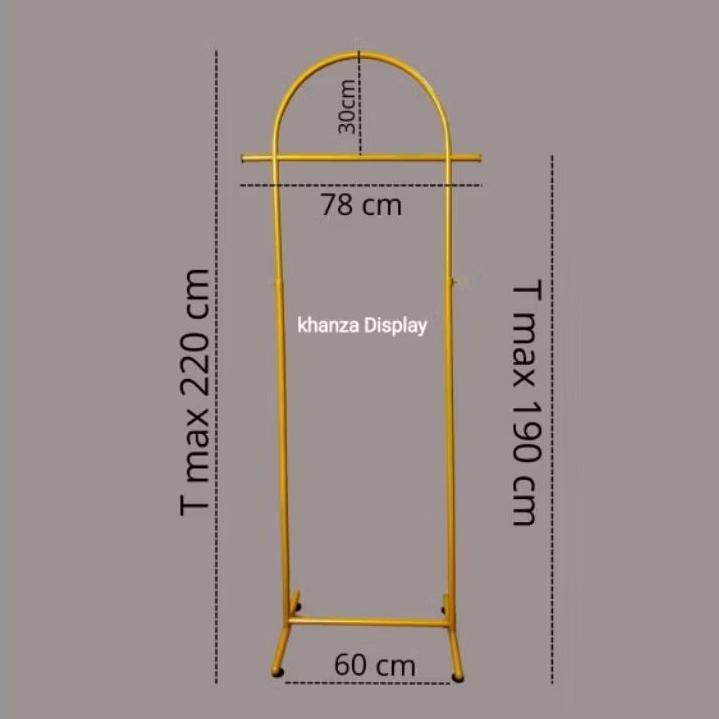 Gawangan baju Busur Display Baju warna Emas / Gold