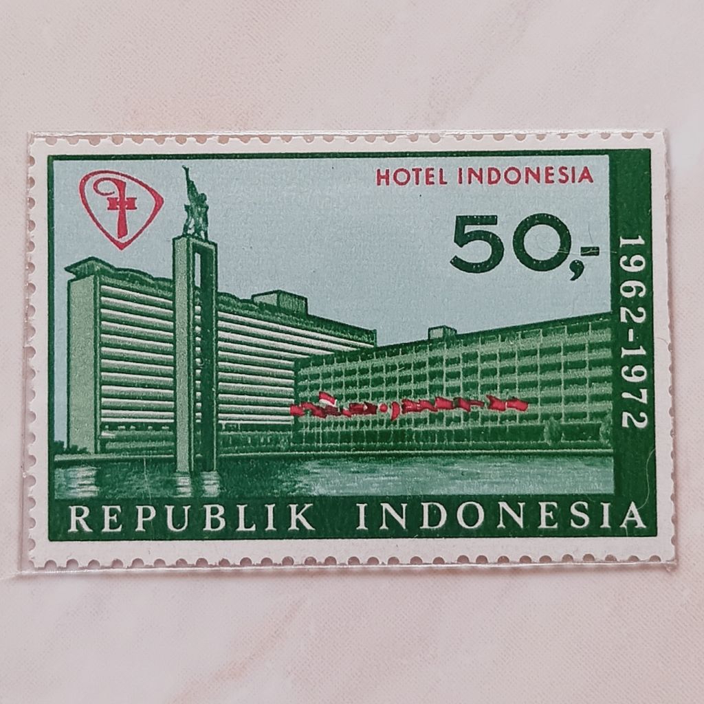 

(OG) Perangko Indonesia 1972 10 Tahun Hotel Indonesia Single Set Mint