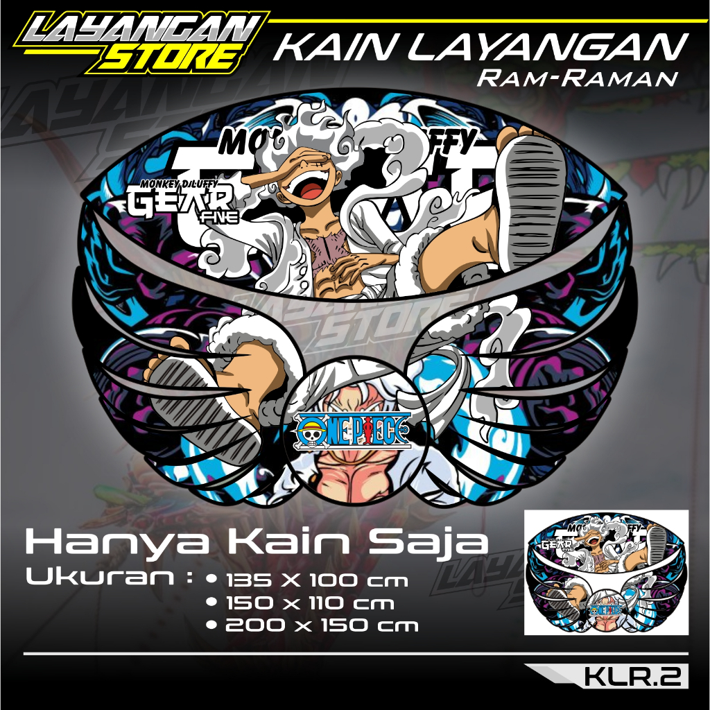 KAIN Layang-layang Ram Raman Full Printing High Quality Bahan Peles Satin/Kain Layangan Motif Onepie