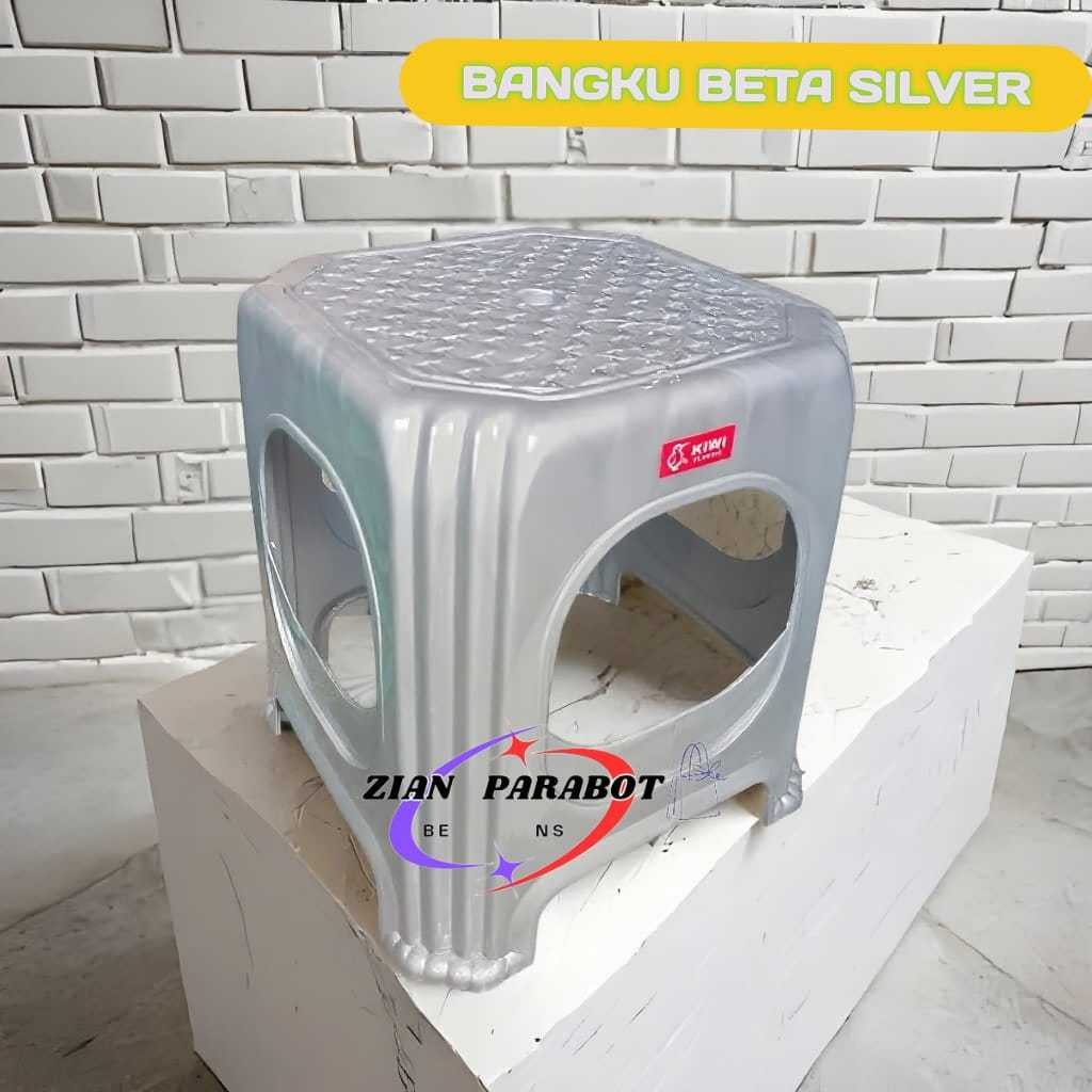 Bangku Pendek BETA Silver / Jengkok Plastik /Kursi Jojodog