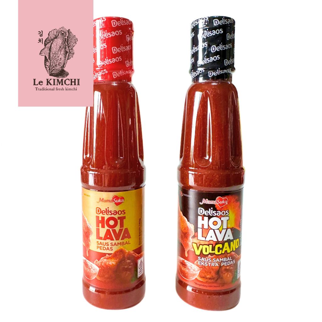 

Mamasuka Delisaos Hot Lava & Hot Lava Volcano Sauce Saus Sambal Super Pedas 160 GR