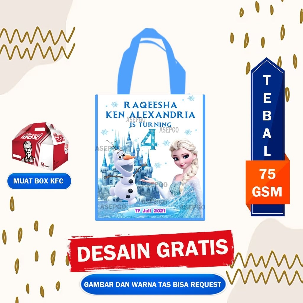 

Tas Ulang Tahun Frozen / Tas Bingkisan Ultah Frozen