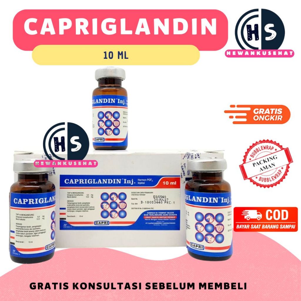 CAPRIGLANDIN 10ml - Obat Birahi Hewan, Hormon Sinkronisasi Estrus Sapi Kambing Domba kuda Kucing