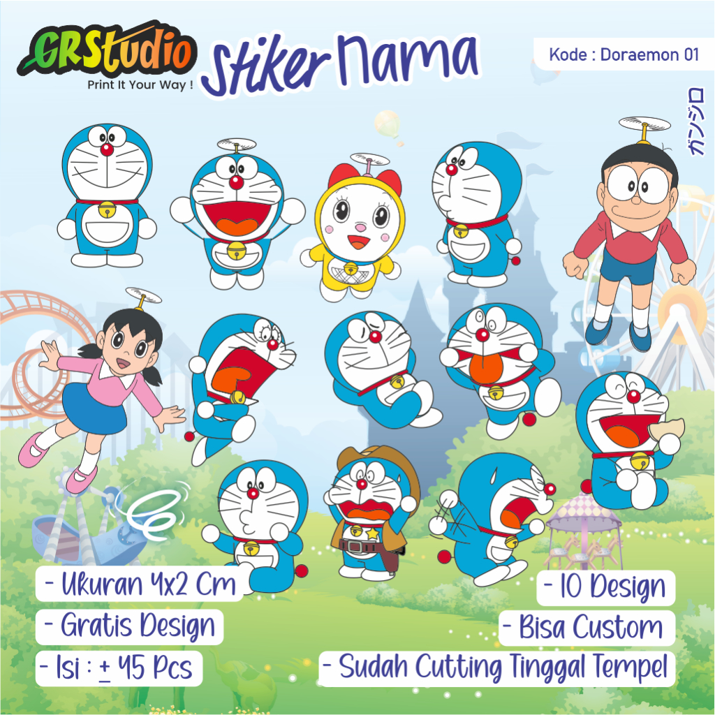 

Stiker Nama Custom Bahan Vinyl