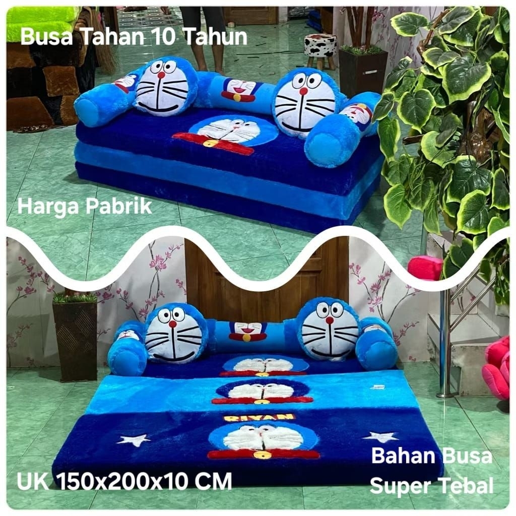 SOFA BED BULU RASFUR KARAKTER 200x150x10 CM / SOFA BED BULU RASFUR KASUR KURSI LIPAT JUMBO