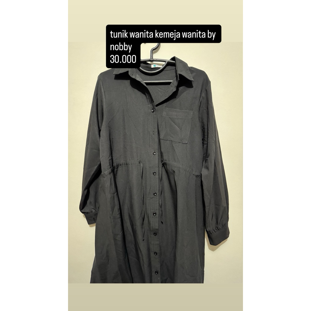 preloved baju atasan tunik wanita kemeja wanita warna hitam by NOBBY