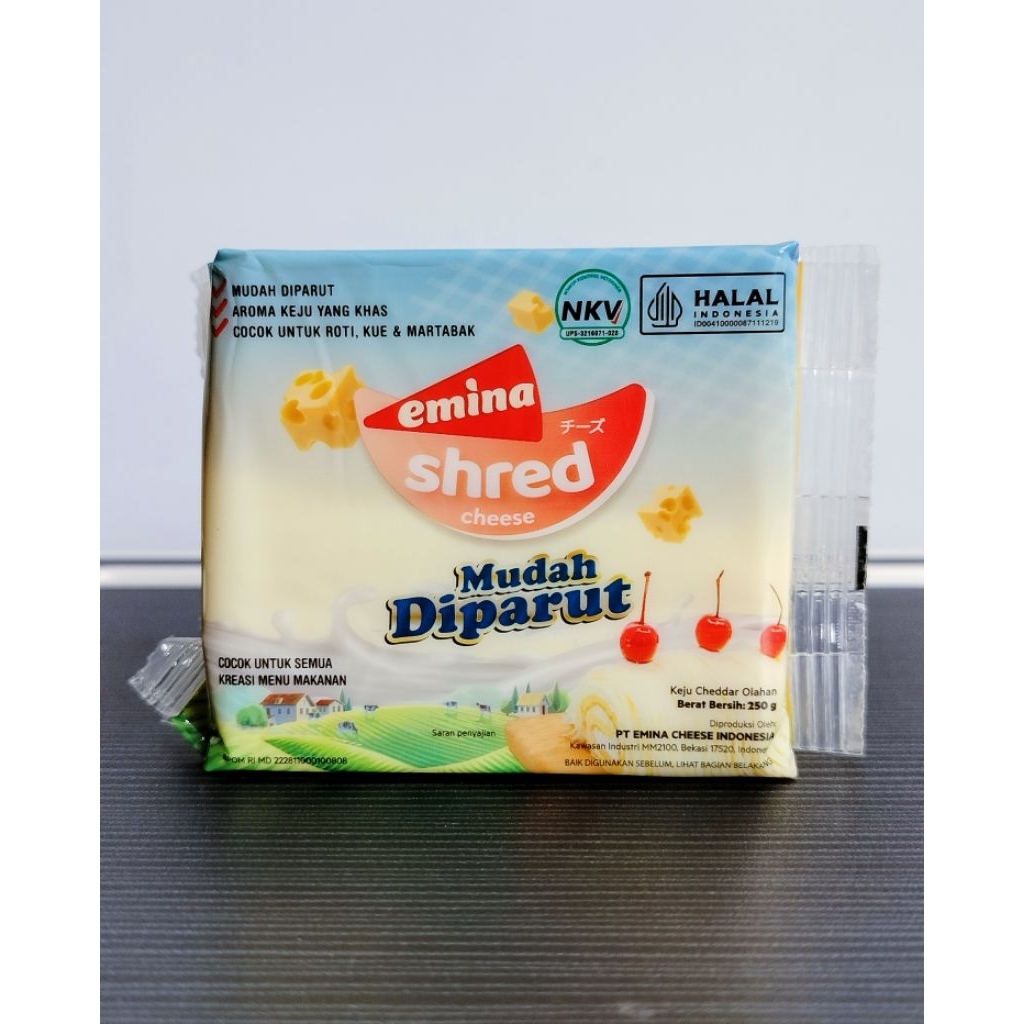 

Keju Emina Shred Cheese Mudah Diparut 250gr