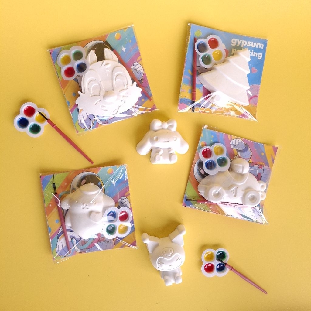 

100 SET Paket Usaha Mainan Mewarnai Gypsum PREMIUM / Melukis Gypsum Mainan DIY Edukasi Anak