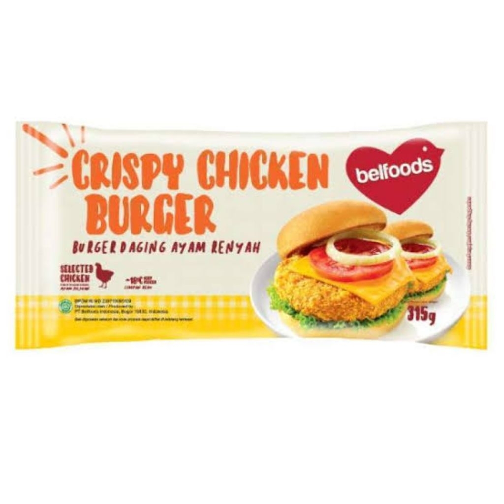 

Belfoods crispy chicken burger | burger ayam | ayam katsu isi 5pcs 375g