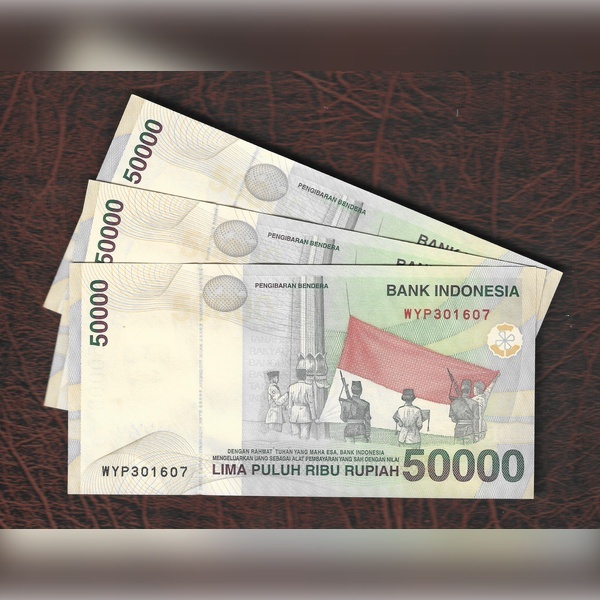 Uang Lama 50000 Rupiah Supratman UNC Gress