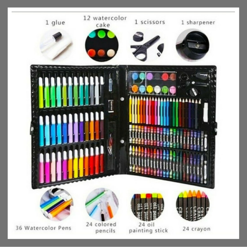 

Set Crayon Pensil Warna Spidol Color Pallete 150 Pcs