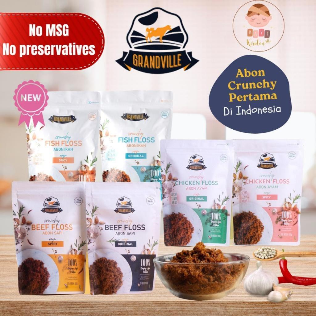 

Grandville Abon Sapi Ayam Ikan Crunchy Makanan MPASI Instan Snack Anak Non MSG Halal Praktis