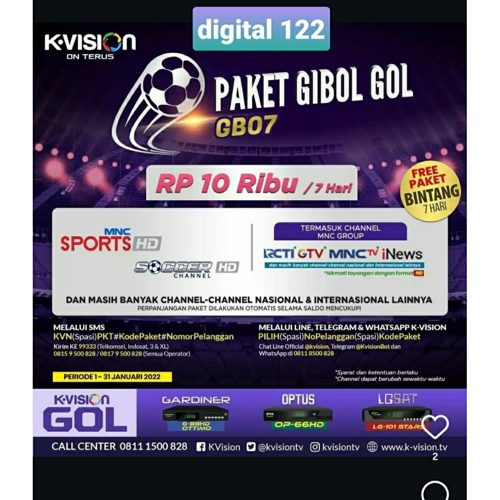 paket GIBOL 180 hari K VISION
