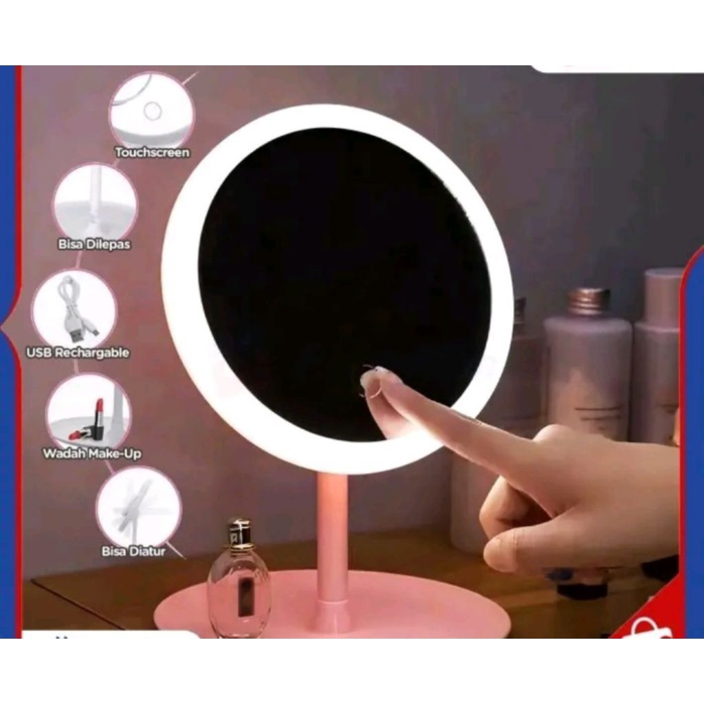 CERMIN LED CERMIN LAMPU ADA TEMPAT KOSMETIK KACA LAMPU CERMIN BERDIRI
