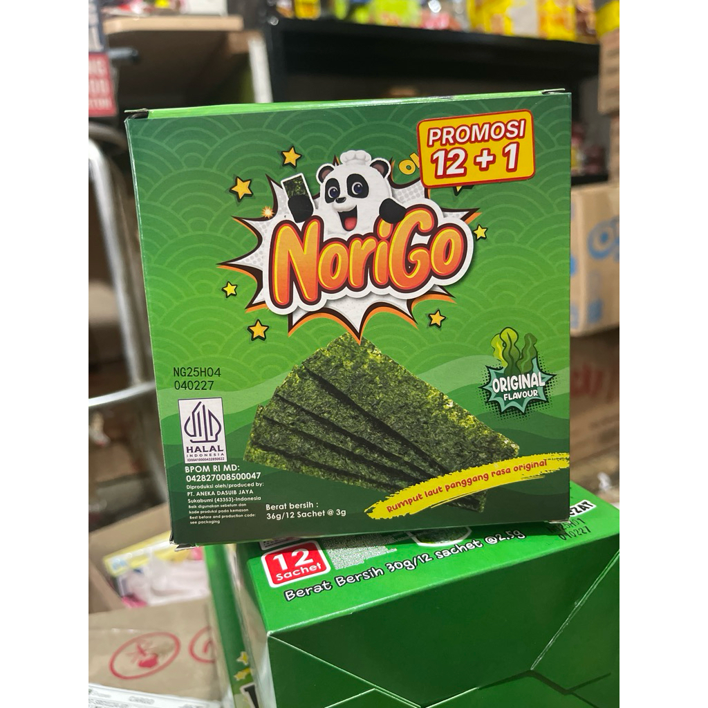 

Norigo Rumpul laut panggang rasa original 12pcs