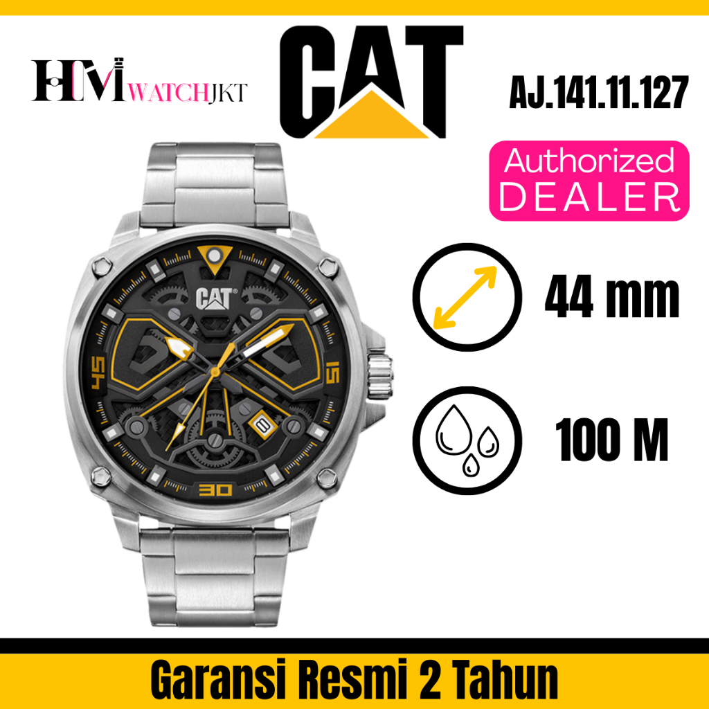 CATERPILLAR Tokyo AJ.141.11.127 Jam Tangan Pria Original Analog Quartz Stainless Steel Antiair